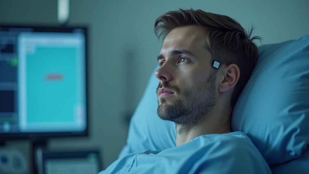 Vīrietis laboratorijā ar EEG elektrodiem miega pārbaudes laikā